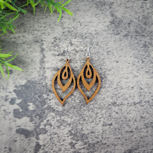 Flame Dangle Earrings – Birch Wood Fiery Boho Jewelry
