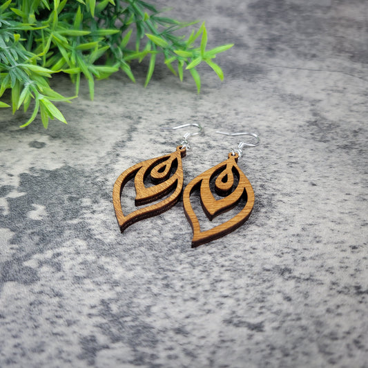 Flame Dangle Earrings – Birch Wood Fiery Boho Jewelry