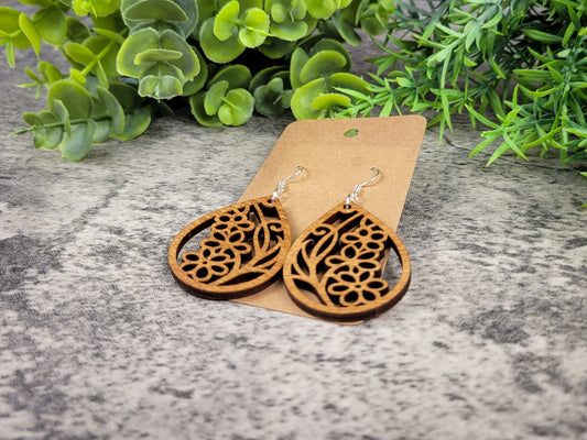Forget-Me-Not Teardrop Earrings – Birch Wood Floral Dangles
