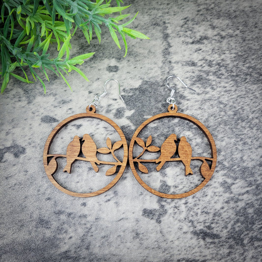 Love Bird Dangle Earrings – Birch Wood Romantic Jewelry