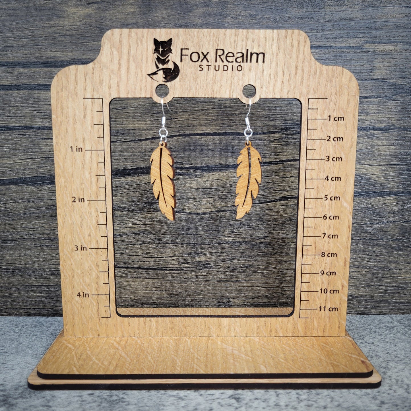 Feather Dangle Earrings – Airy Birch Wood Boho Jewelry