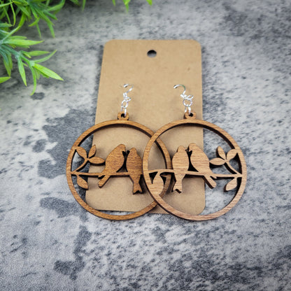 Love Bird Dangle Earrings – Birch Wood Romantic Jewelry