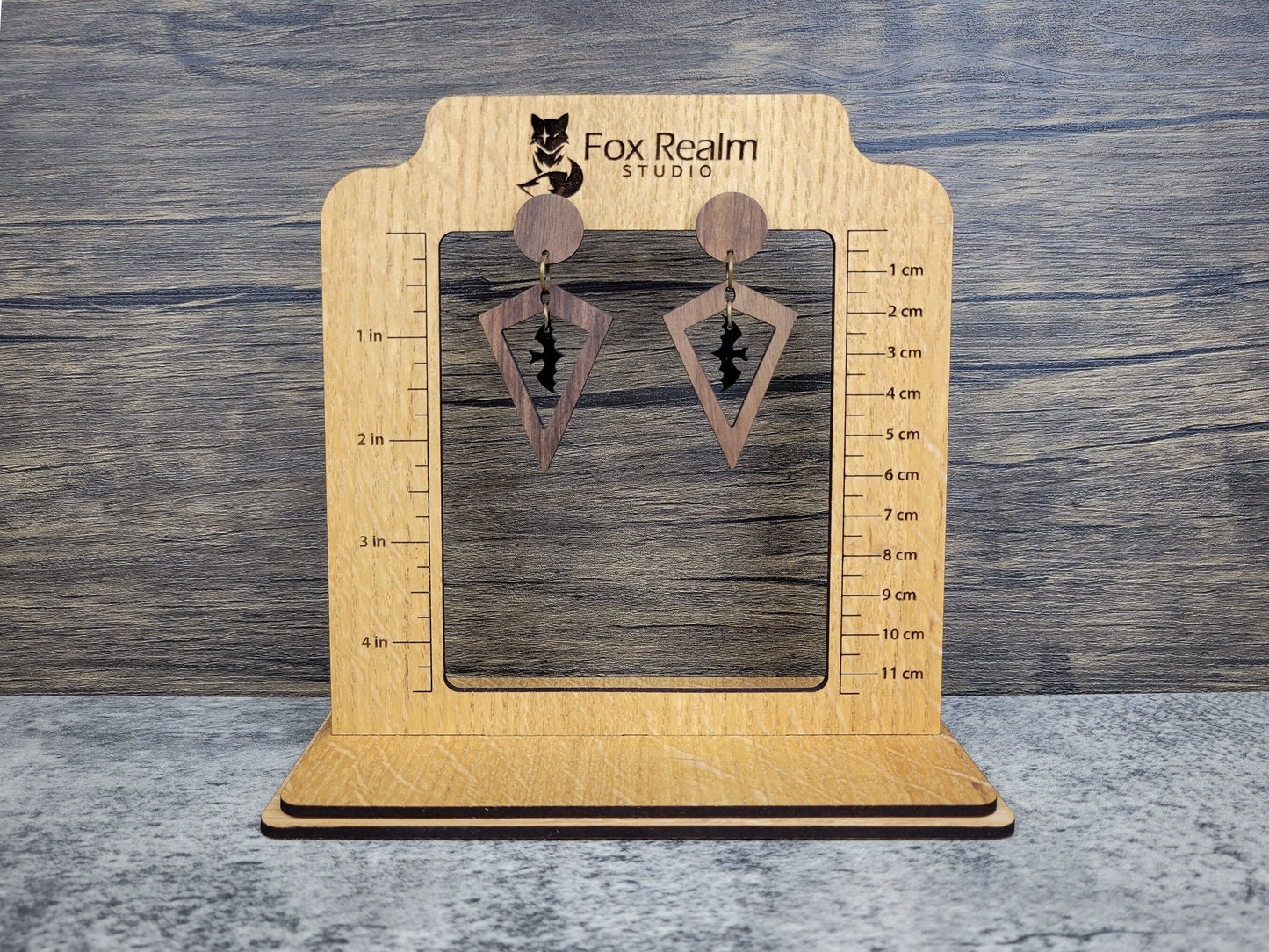 Bat Dangle Earrings — Black Acrylic Halloween Jewelry