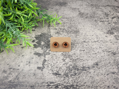 Mini Aspen Leaf Stud Earrings – Handcrafted Mahogany Wood Nature Jewelry