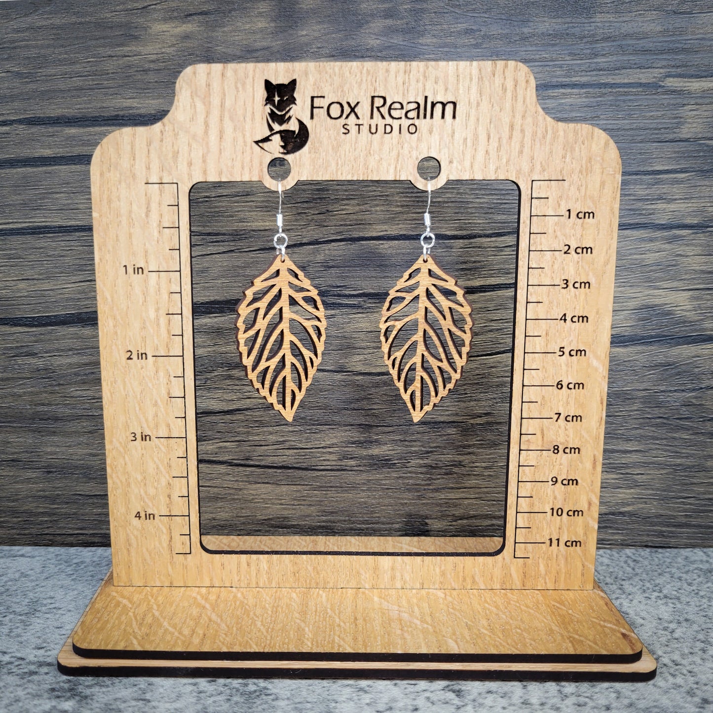 Wooden Leaf Dangle Earrings – Birch Wood Autumn Jewelry
