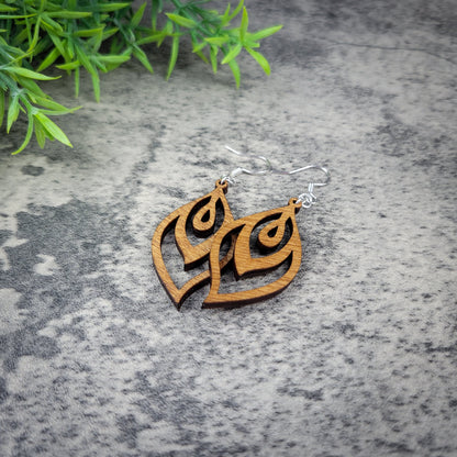Flame Dangle Earrings – Birch Wood Fiery Boho Jewelry