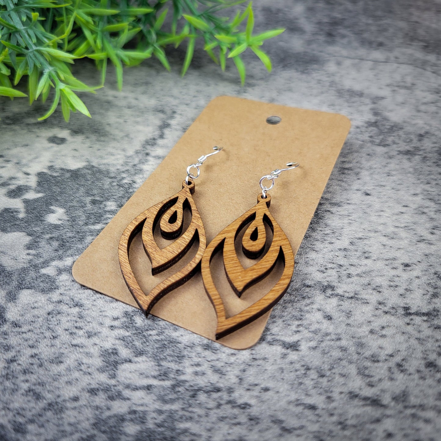 Flame Dangle Earrings – Birch Wood Fiery Boho Jewelry