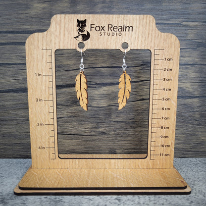 Feather Dangle Earrings – Airy Birch Wood Boho Jewelry
